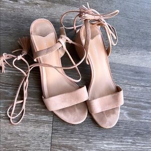 Tony Bianco tie up suede sandals